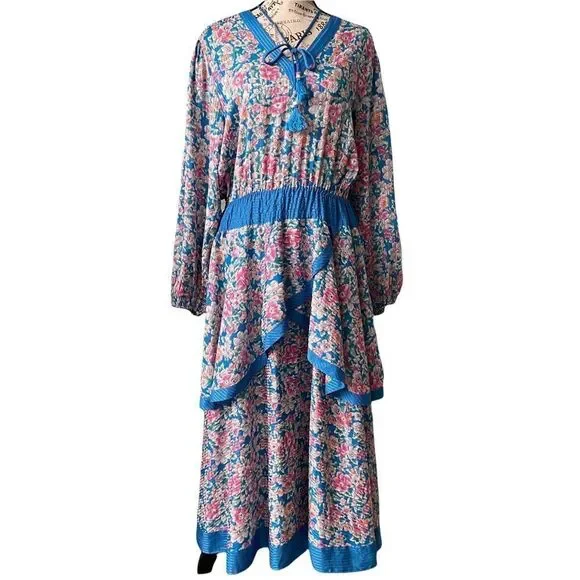 Vintage Designer Diane Freis Floral Maxi Dress - Picture 6 of 11